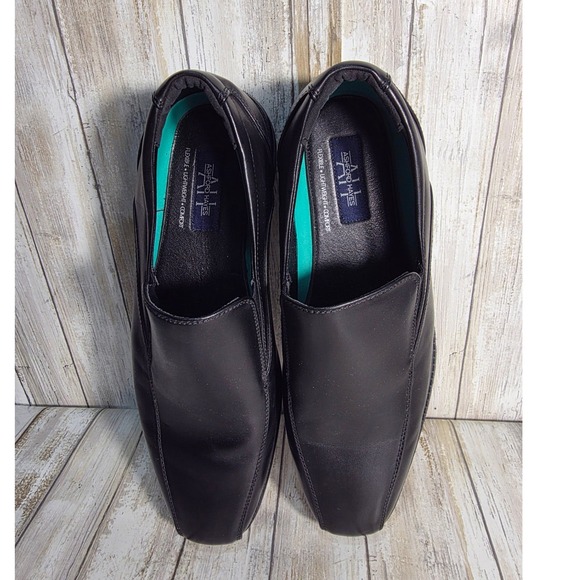 Ashford Hayes Mens Black Leather  Toe Slip On Loafer Dress Shoes Size 12 EEEE